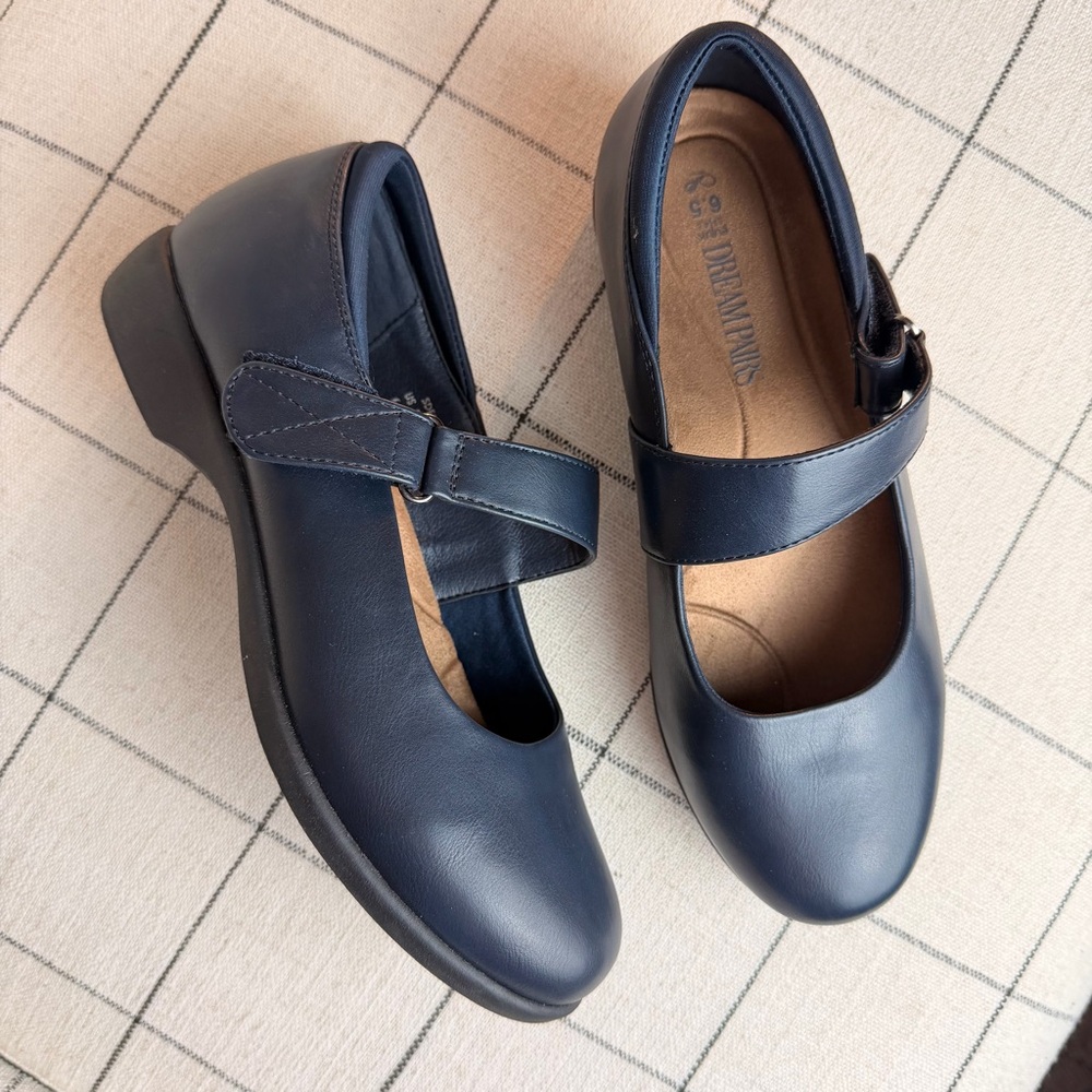 Dream Pairs Mary Jane Shoes Navy Blue Women’s 6.5 Faux Leather - Picture 2 of 11